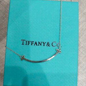 Tiffany T Smile Pendant in White Gold, Small